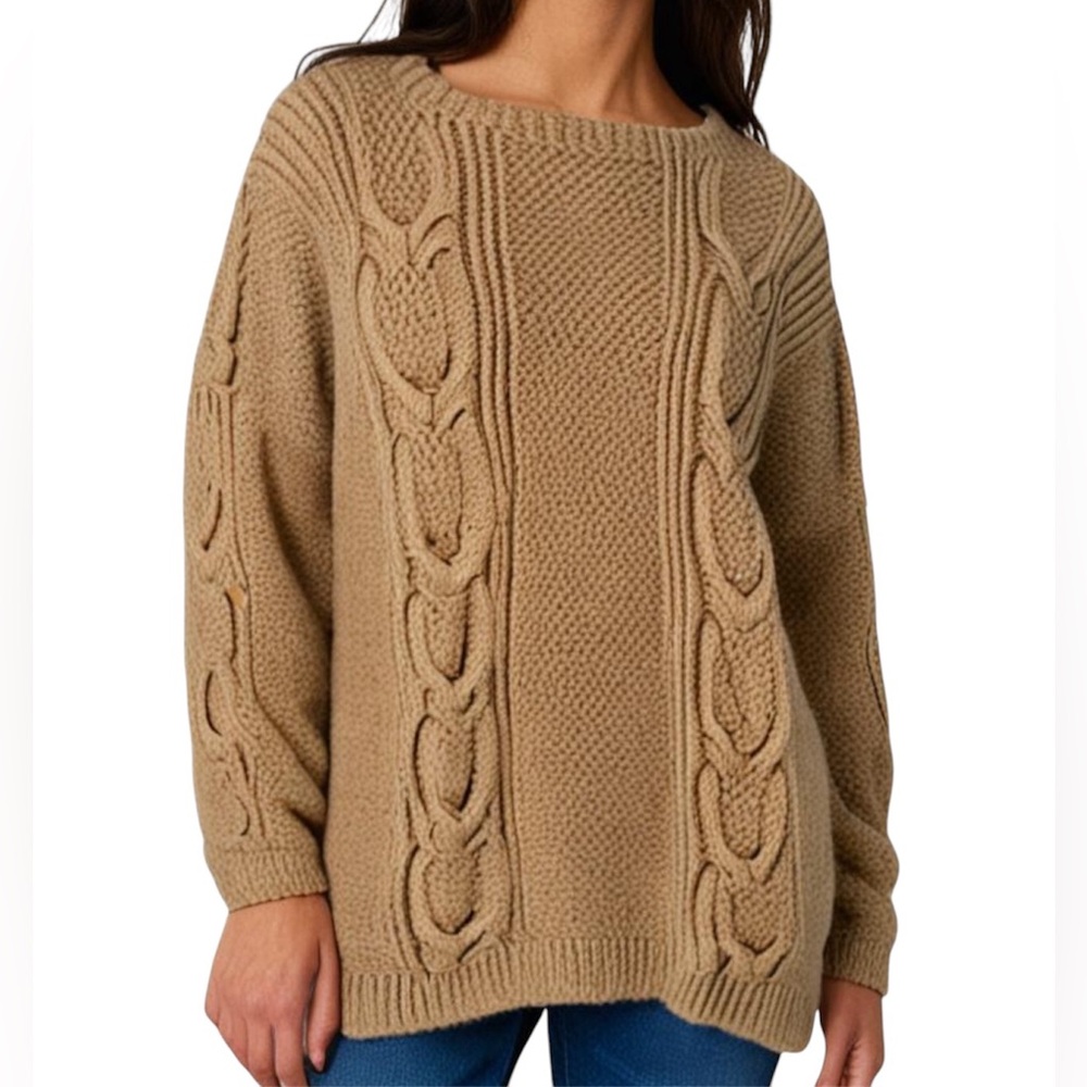 Handmade Cable Knit Fisherman Sweater Bohemian Cottagecore Unisex Preppy Chunky